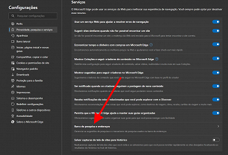 Passo 4 de: Como alterar o mecanismo de pesquisa do Microsoft Edge