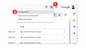 Passo 1 de: Como ativar o modo escuro no Google Drive?