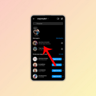 Passo 2 de: Como editar uma mensagem no Direct do Instagram