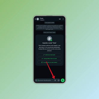 Passo 1 de: Como criar enquetes nos Canais do WhatsApp pelo Android
