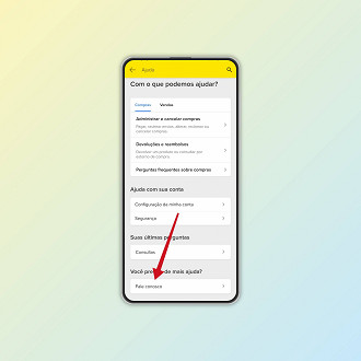 Passo 3 de: Como falar com o suporte do Mercado Livre pelo aplicativo