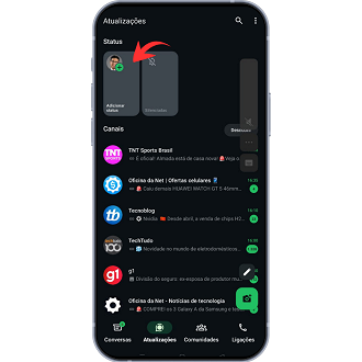 Passo 3 de: Como usar frases no status do WhatsApp?